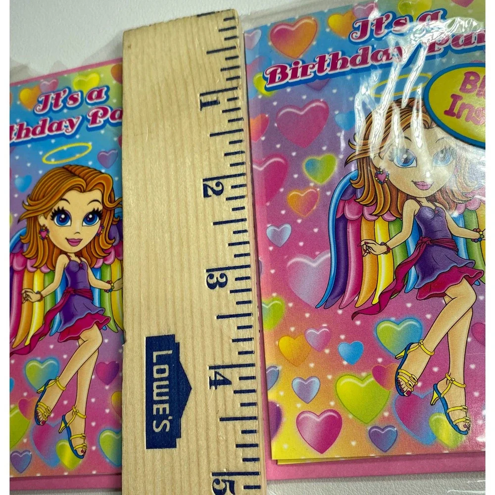 Lisa Frank Vintage Birthday Invitations Set Of 6 Blank Inside